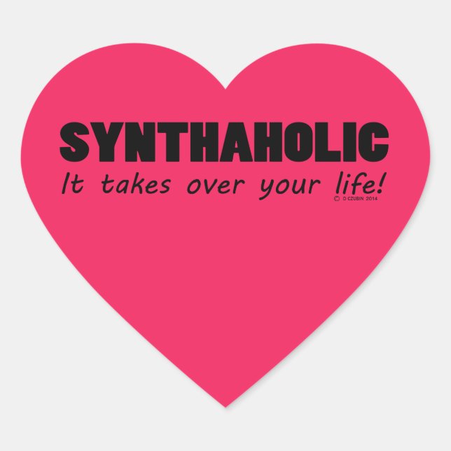 Synthaholic Life Heart Sticker (Front)