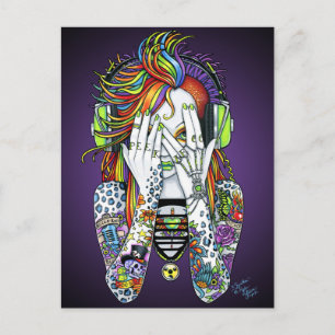 Synthea Psytrance Tattoo Disc Jockey Fae Postcard