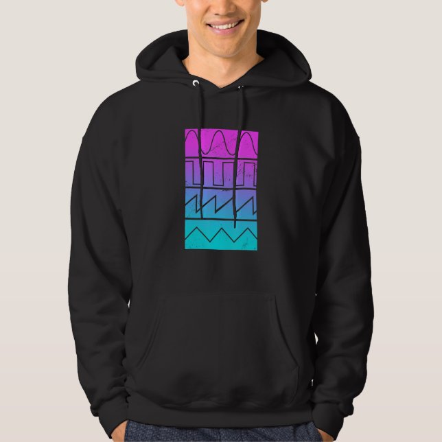 Syntheseizer Waves Synth Player Musician Hoodie (Front)