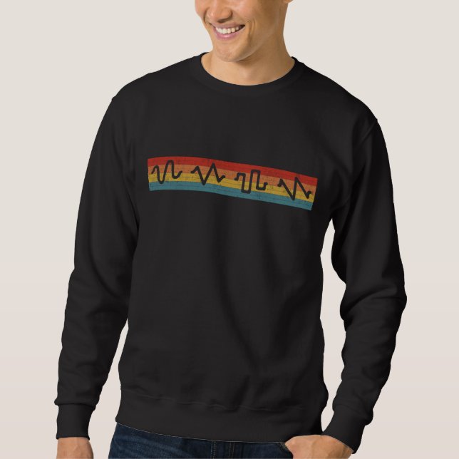 Synthesizer Audio Waveform Synth Rave Analogue Mus Sweatshirt (Front)