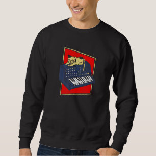 Synthesizer Cat Analogue Synth Producer Modular Ne Sweatshirt