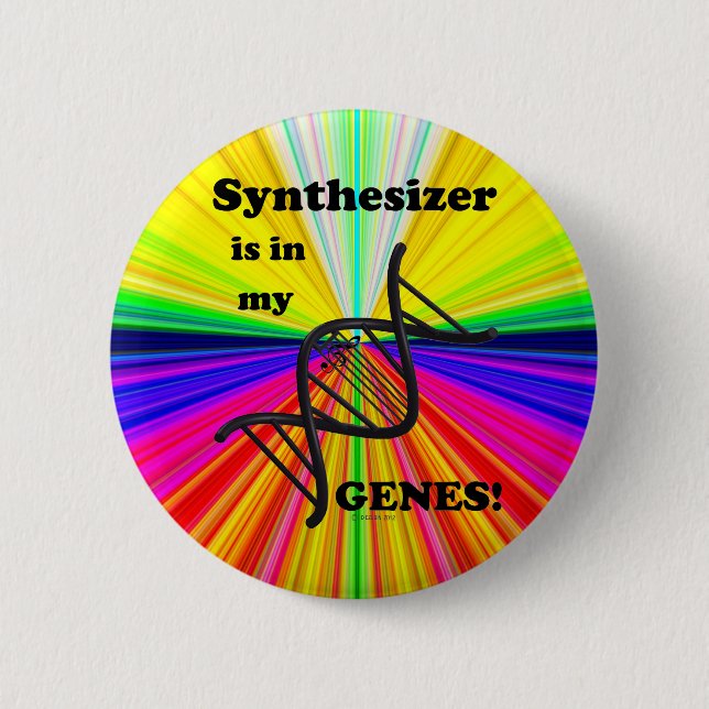 Synthesizer Is In My Genes 6 Cm Round Badge (Front)