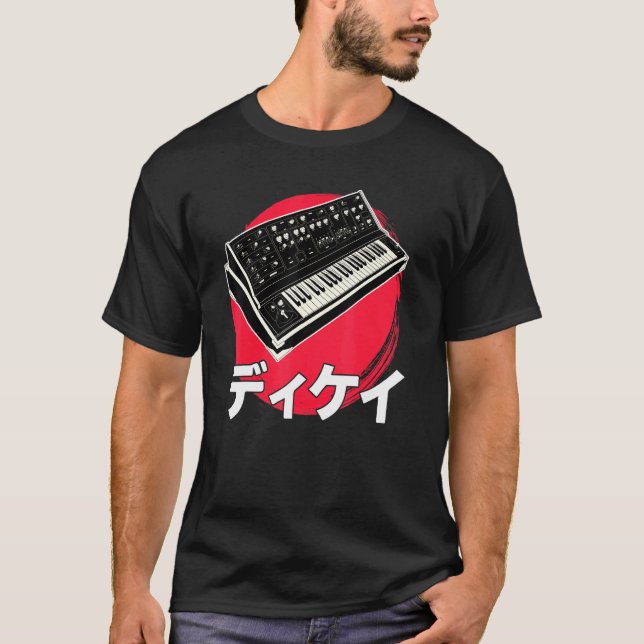 Synthesizer Japanese Analogue Synthwave Techno Syn T-Shirt (Front)