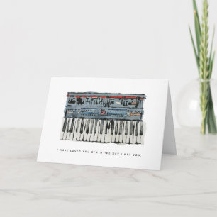 Synthesizer Love Valentine's Day Greeting Card