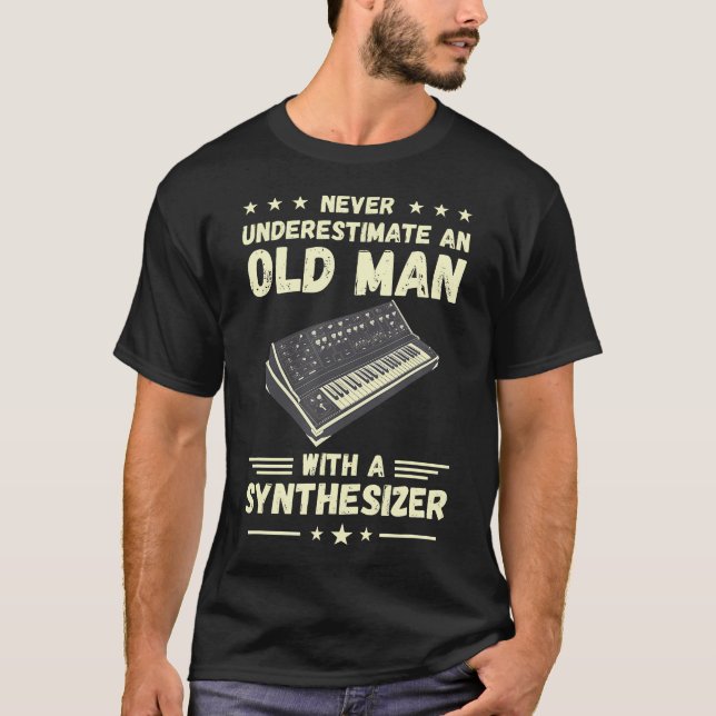 Synthesizer Never Underestimate An Old Man Modular T-Shirt (Front)
