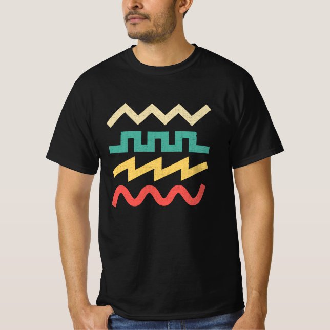 Synthesizer Waveform for Electronic Musician T-Shirt (Front)