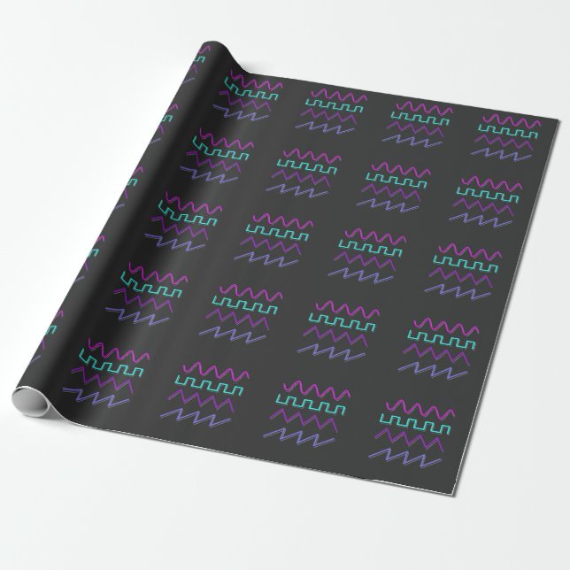 Synthesizer Waveform Synth Rave Analogue Music Wrapping Paper (Unrolled)