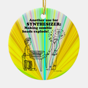 Synthesizer Zombie Explode Ceramic Tree Decoration