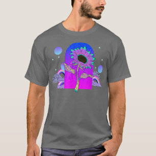 Synthwave 80s Flower Blossom 90s Vaporwave Sunflow T-Shirt