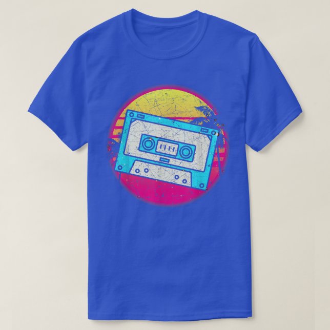 Synthwave 80s Music Lover Retro Cassette Vaporwave T-Shirt (Design Front)
