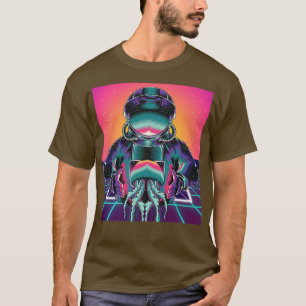 Synthwave 90s Art Vaporwave Jellyfish Outer Space T-Shirt