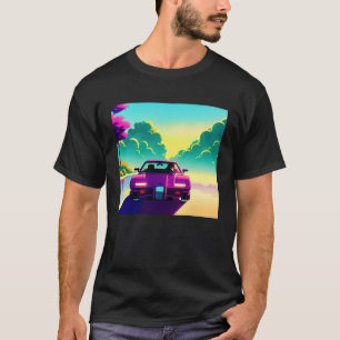 Synthwave car outrun retrowave futuresynth sci fi T-Shirt