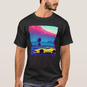 Synthwave car outrun retrowave futuresynth sci fi T-Shirt