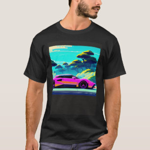 Synthwave car outrun retrowave futuresynth sci fi T-Shirt