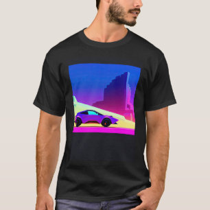 Synthwave car outrun retrowave futuresynth sci fi T-Shirt