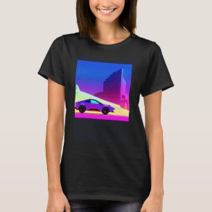 Synthwave car outrun retrowave futuresynth sci fi T-Shirt