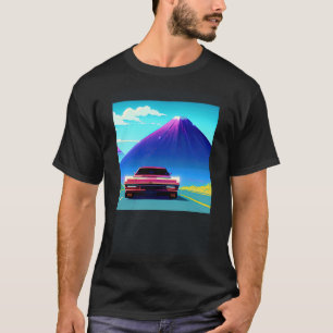 Synthwave car outrun retrowave futuresynth sci fi  T-Shirt