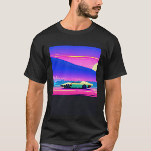 Synthwave car outrun retrowave futuresynth sci fi T-Shirt