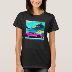 Synthwave car outrun retrowave futuresynth sci fi T-Shirt