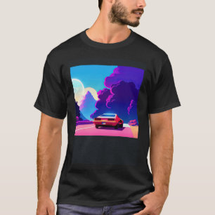 Synthwave car outrun retrowave futuresynth sci fi T-Shirt