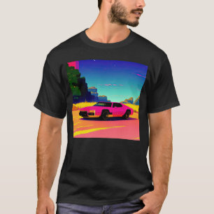 Synthwave car outrun retrowave futuresynth sci fi T-Shirt