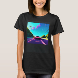 Synthwave car outrun retrowave futuresynth sci fi T-Shirt