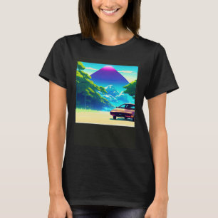 Synthwave car outrun retrowave futuresynth sci fi T-Shirt