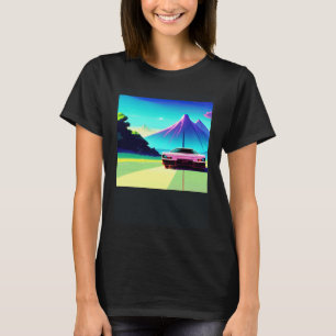 Synthwave car outrun retrowave futuresynth sci fi T-Shirt