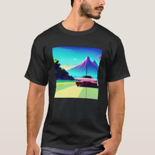 Synthwave car outrun retrowave futuresynth sci fi T-Shirt