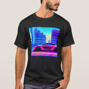 Synthwave car outrun retrowave futuresynth sci fi T-Shirt