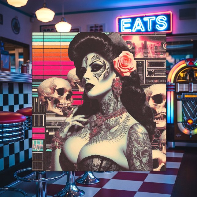 Synthwave Creepy Pin-up Tile (Creator Uploaded)