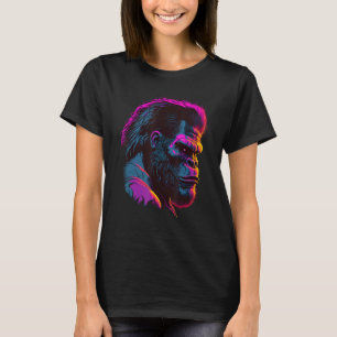 Synthwave Glitch Art Gorilla T-Shirt
