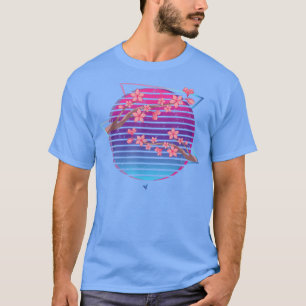 Synthwave Japanese Flower Sakura Vaporwave Cherry T-Shirt