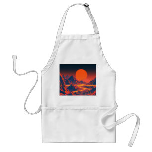 Synthwave Landscape with Neon Mountains Standard Apron