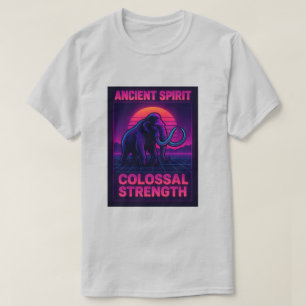 “Synthwave Mammoth T-Shirt Ancient Spirit Coloss
