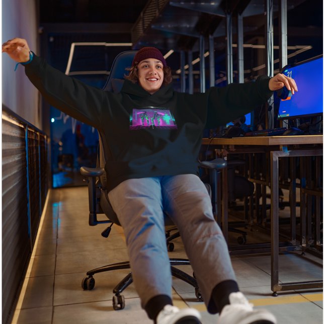 Synthwave Neon Robotic Graphic Hoodie (Creator Uploaded)