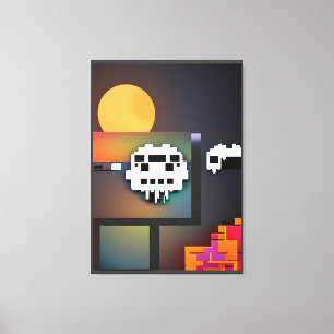 Synthwave Neurality Modernist Canvas Print