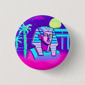 Synthwave Pharaoh 3 Cm Round Badge