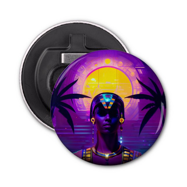 Synthwave Pharaoh Bottle Opener (Front)