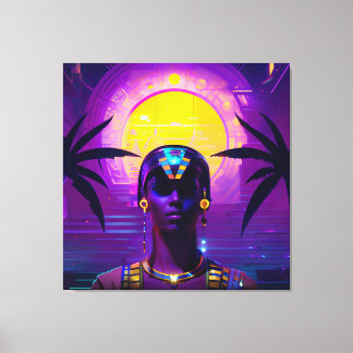 Synthwave Pharaoh Canvas Print