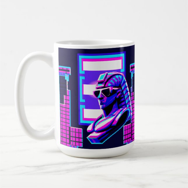 Synthwave Pharaoh Coffee Mug (Left)