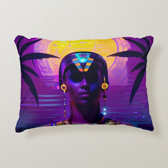 Synthwave Pharaoh Decorative Cushion (Front)