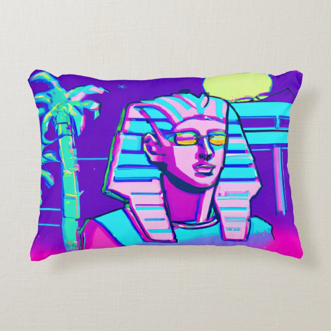 Synthwave Pharaoh Decorative Cushion (Front)