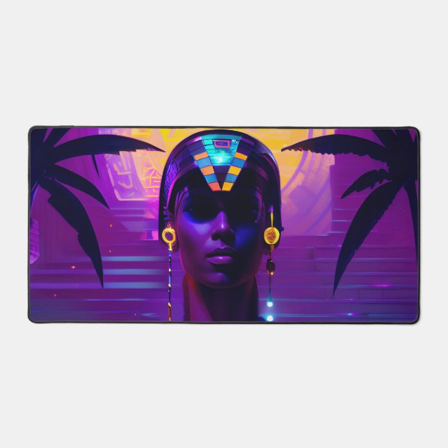 Synthwave Pharaoh Desk Mat (Front)