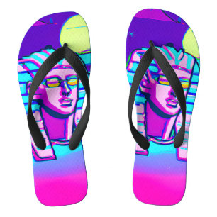 Synthwave Pharaoh Flip Flops