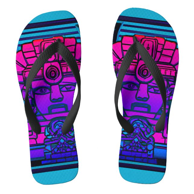 Synthwave Pharaoh Flip Flops (Footbed)