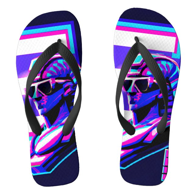 Synthwave Pharaoh Flip Flops (Footbed)
