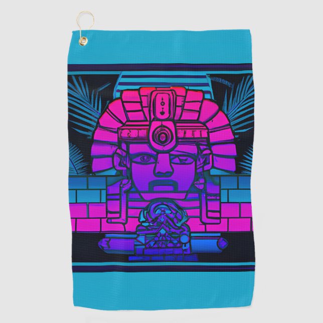 Synthwave Pharaoh Golf Towel (Front)