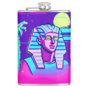 Synthwave Pharaoh Hip Flask