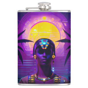 Synthwave Pharaoh Hip Flask